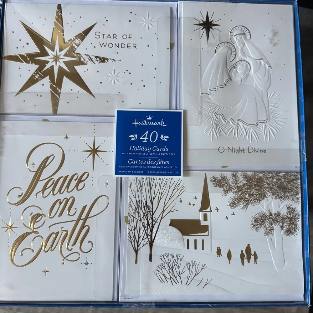 Hallmark Gold and White Holiday Cards